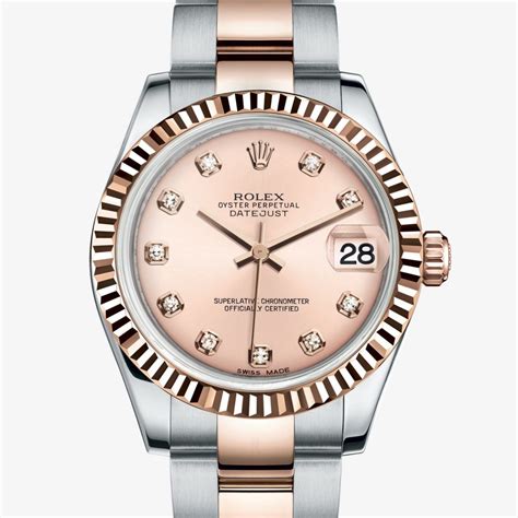 rolex datejust 31 oyster steel everose|Rolex Datejust 31 gold price.